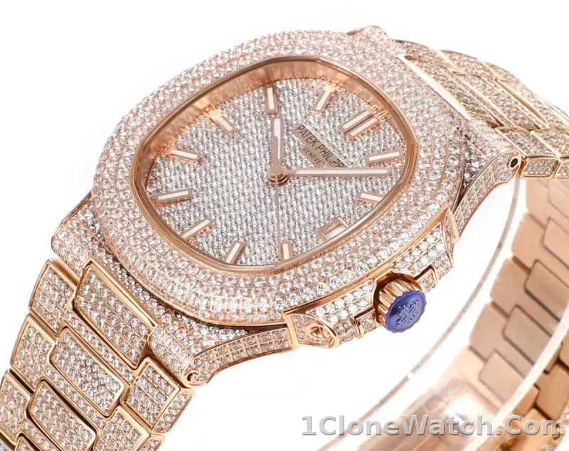 Patek Philippe Rose Gold Diamond Watch - detail