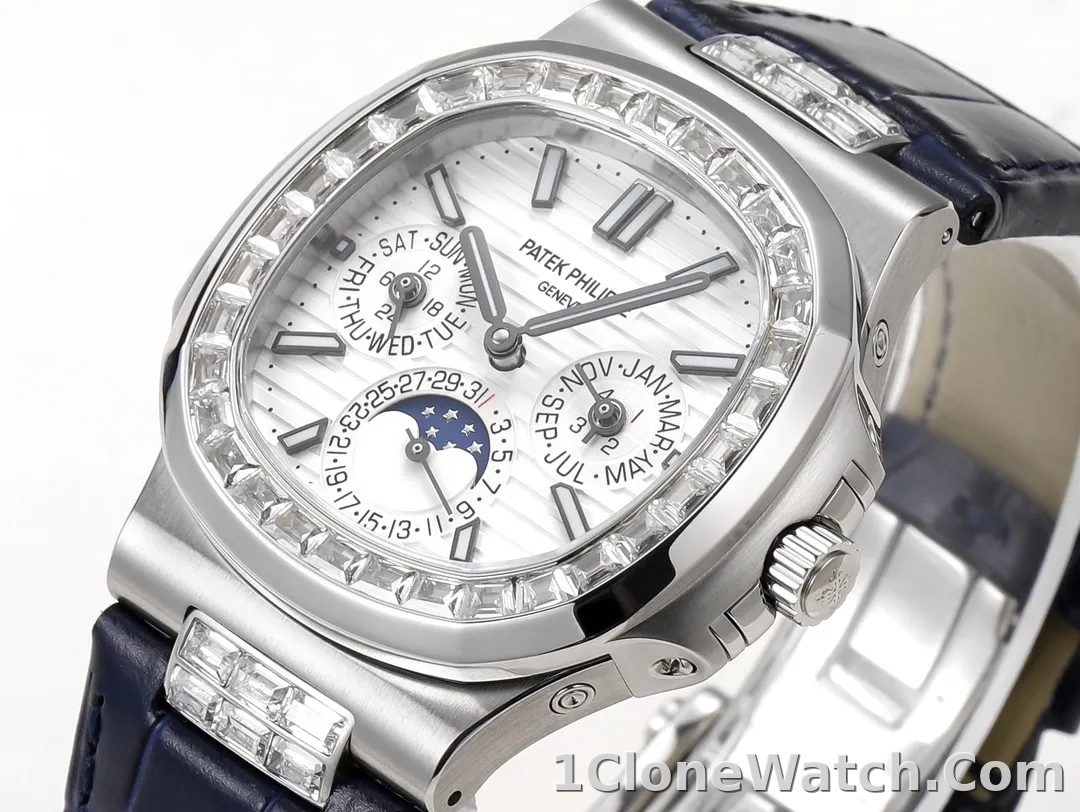 TW Patek Philippe Blue Nautilus Watch - detail