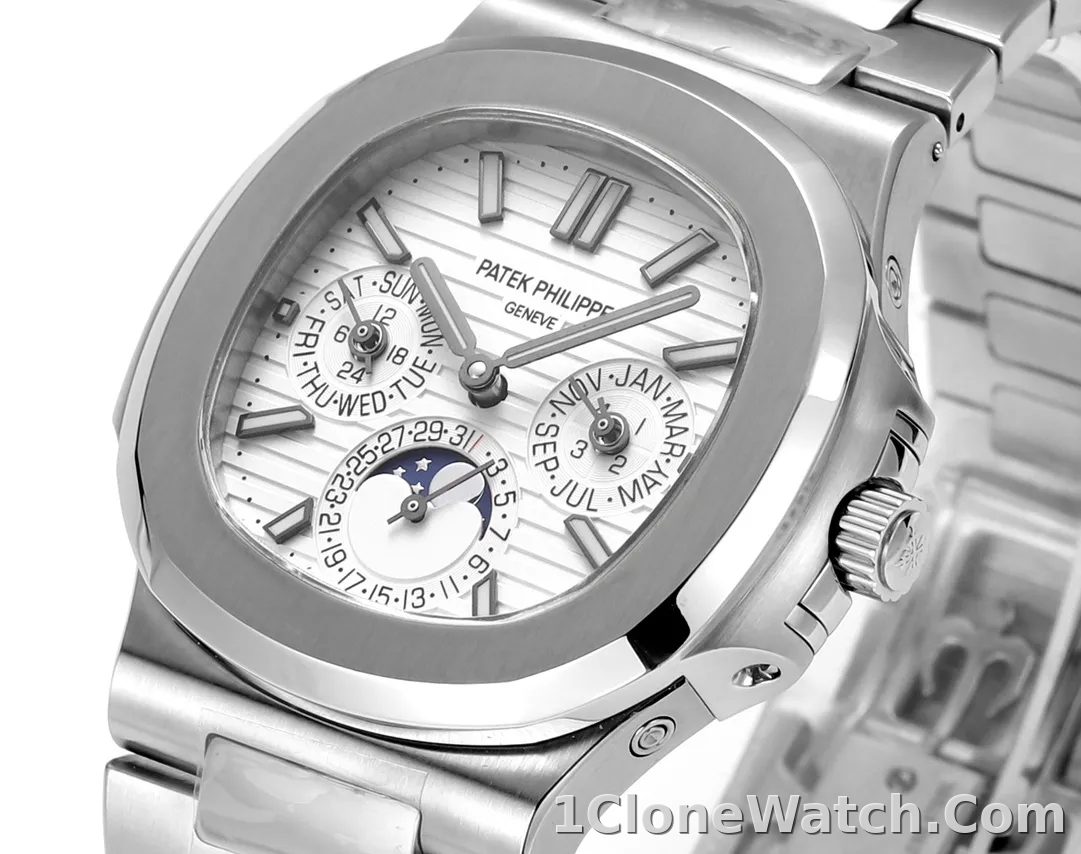 Patek Philippe Silver Nautilus Watch - detail