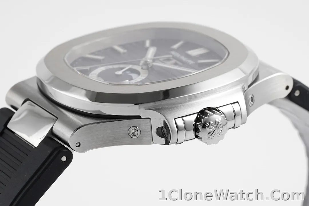 Patek Philippe Nautilus Blue Rubber Strap Watch - detail