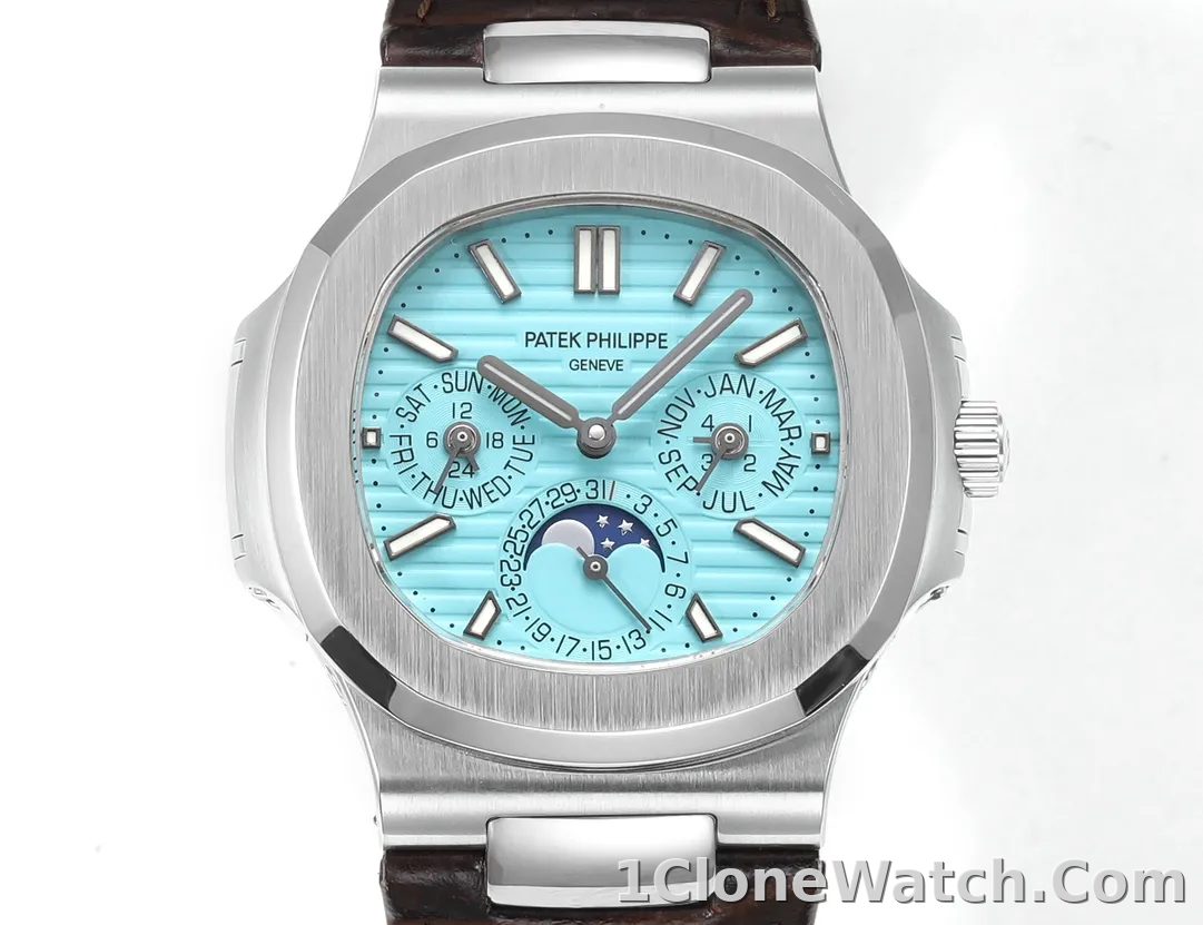 Patek Philippe Nautilus Blue Perpetual Calendar - detail