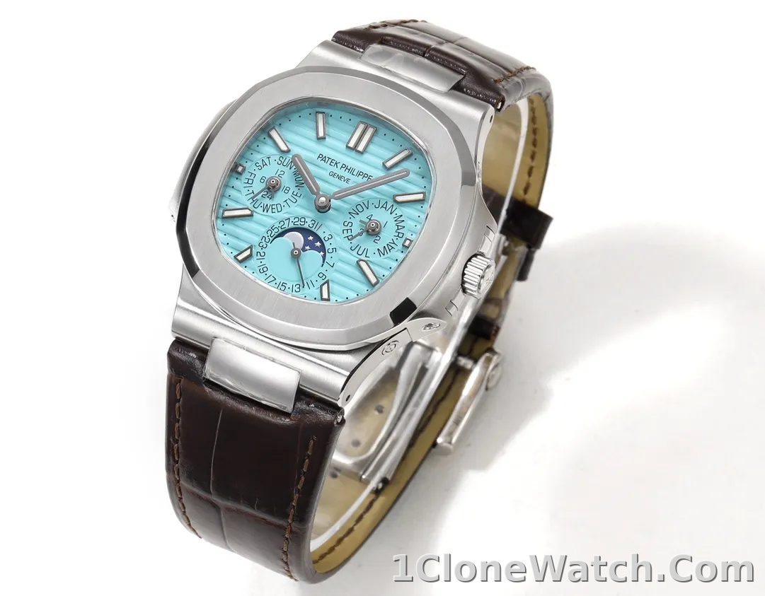Patek Philippe Nautilus Blue Perpetual Calendar - detail