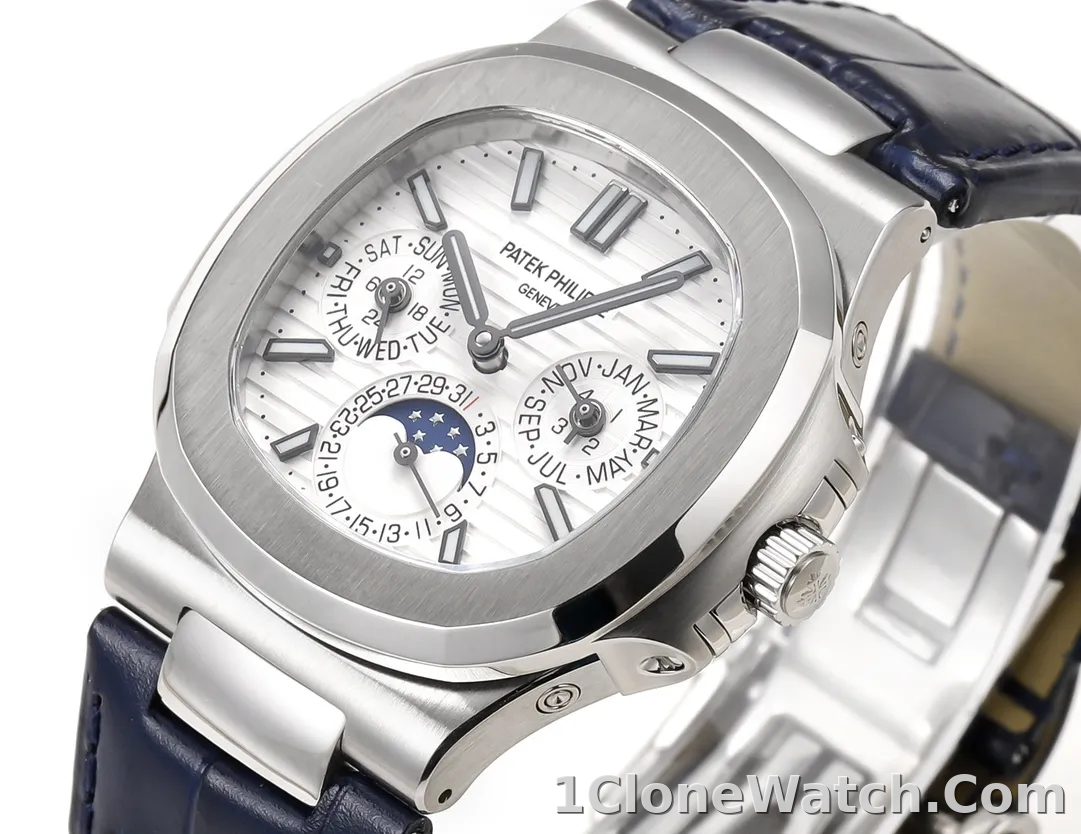 TW Patek Philippe Nautilus Blue Strap Watch - detail
