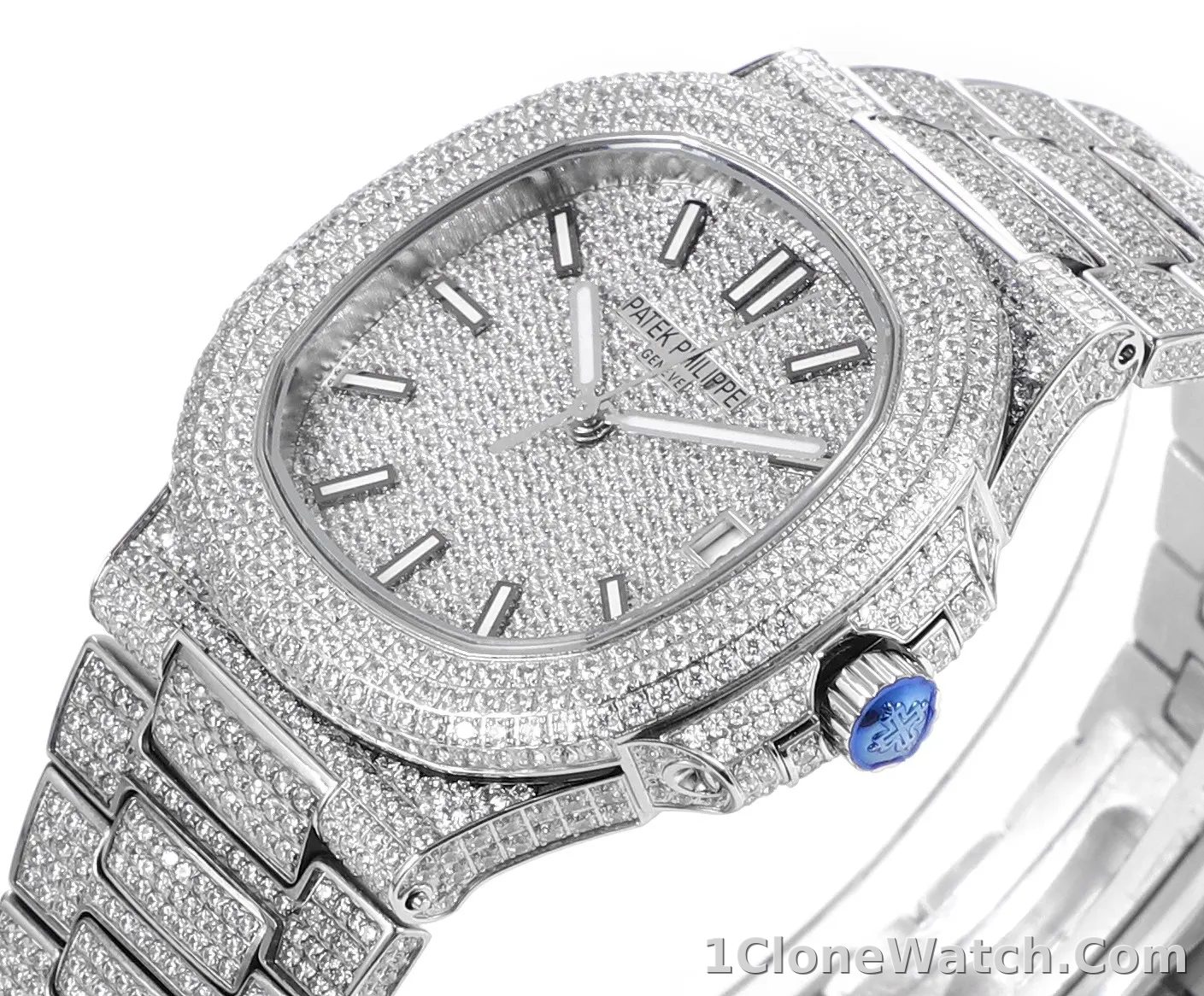 Patek Philippe Nautilus Full Star Platinum Watch - detail