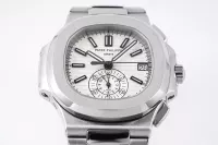 Patek Philippe Silver Nautilus Chronograph Watch - view 4