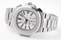 Patek Philippe Silver Nautilus Chronograph Watch - view 7
