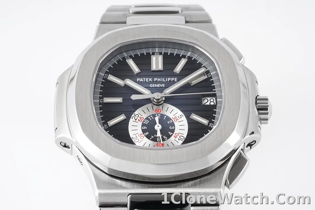Patek Philippe 5980 Silver Chronograph Watch - detail