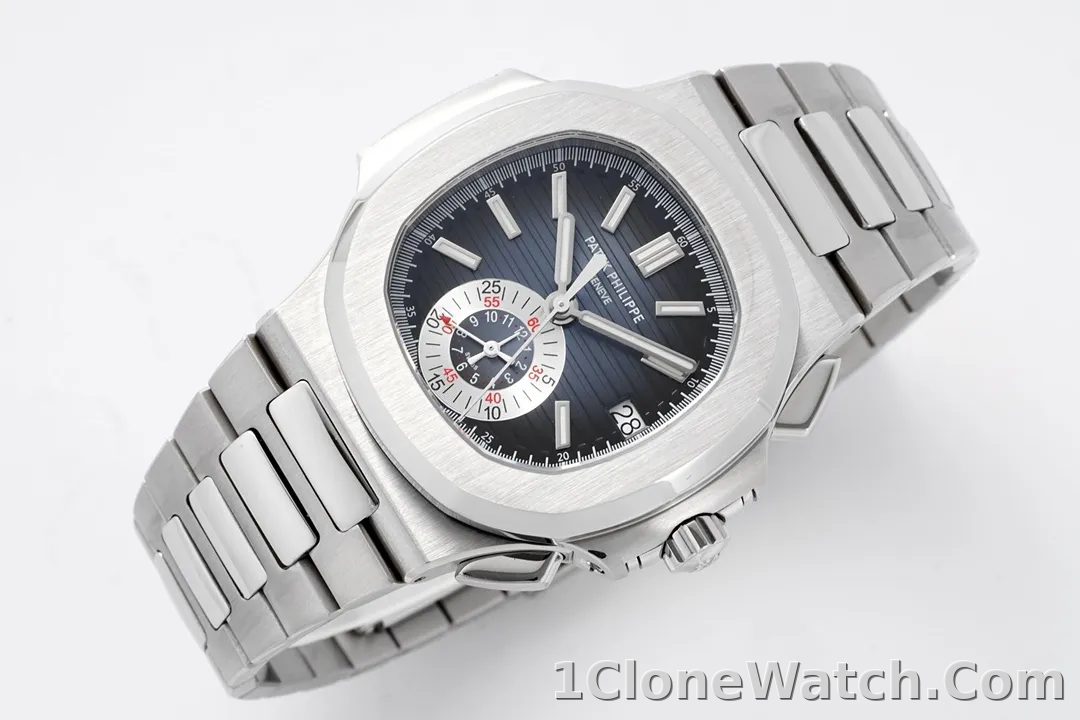 Patek Philippe 5980 Silver Chronograph Watch - detail