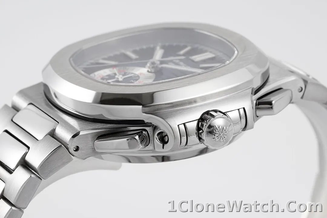 Patek Philippe 5980 Silver Chronograph Watch - detail
