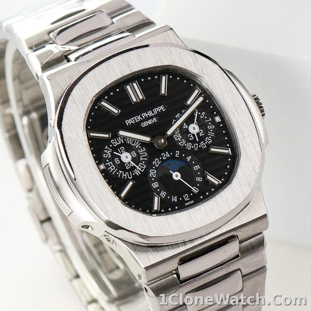 Patek Philippe Nautilus Black Perpetual Calendar - detail