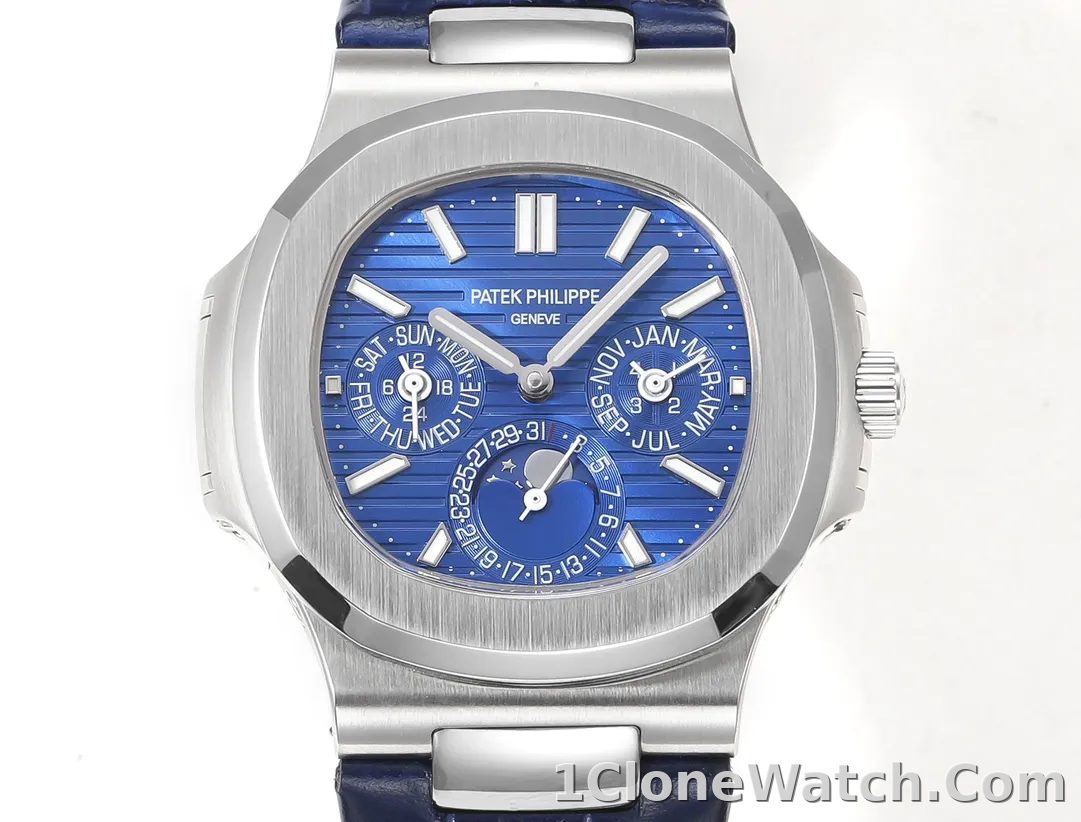 Patek Philippe Blue Nautilus Perpetual Watch - detail