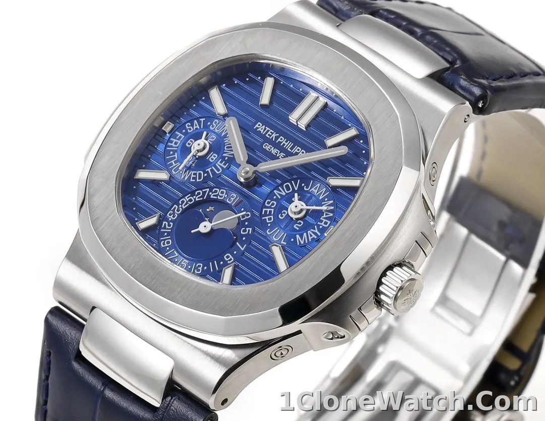 Patek Philippe Blue Nautilus Perpetual Watch - detail