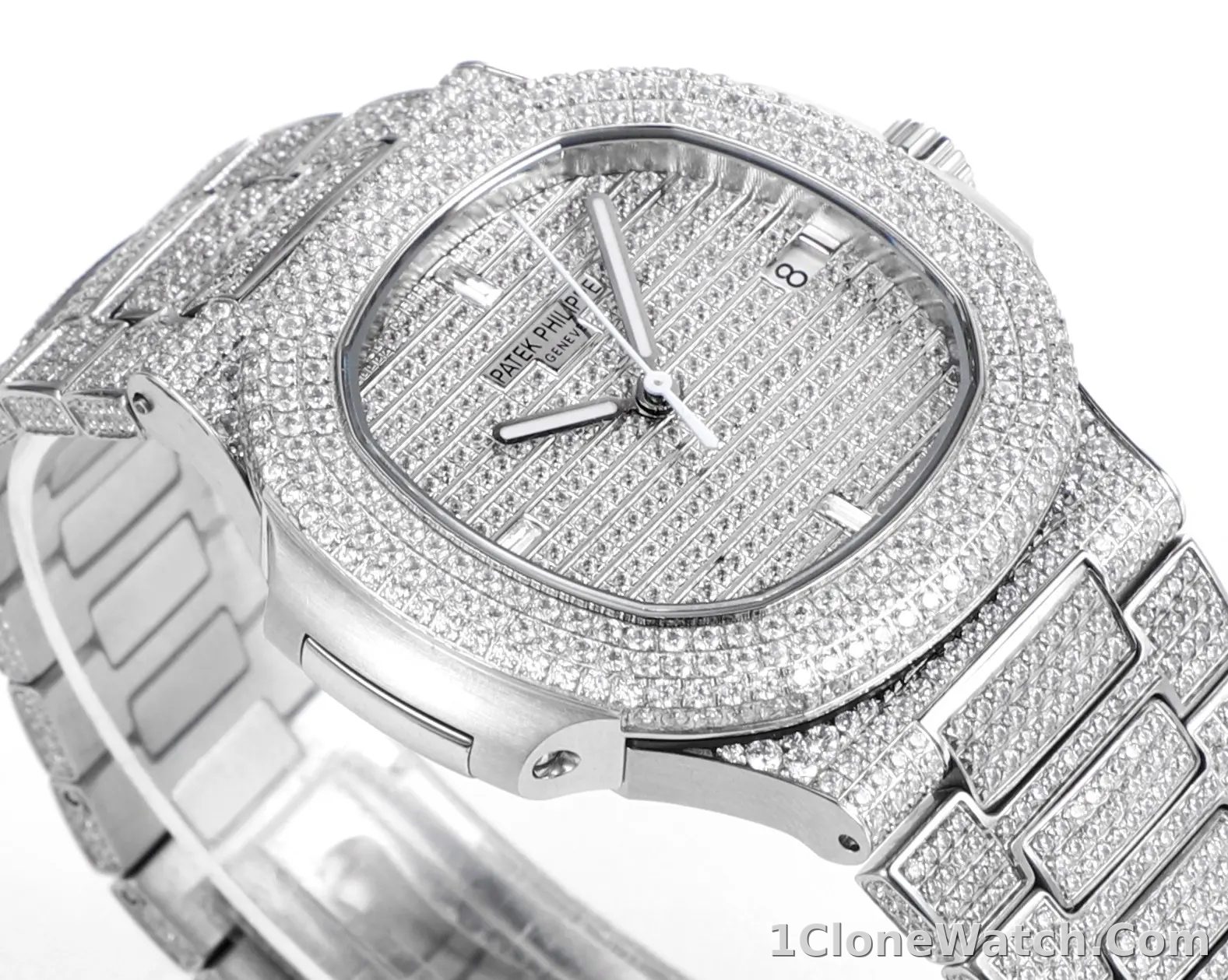 Patek Philippe Nautilus Full Star Watch, Platinum - detail