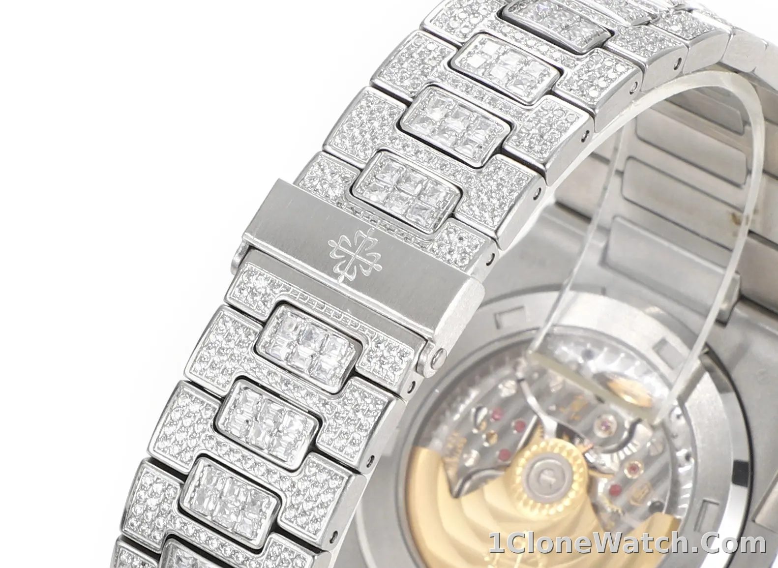 Patek Philippe White Gold Ruby Nautilus Watch - detail