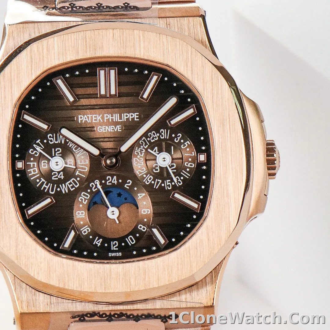 Patek Philippe Rose Gold Nautilus Watch - detail
