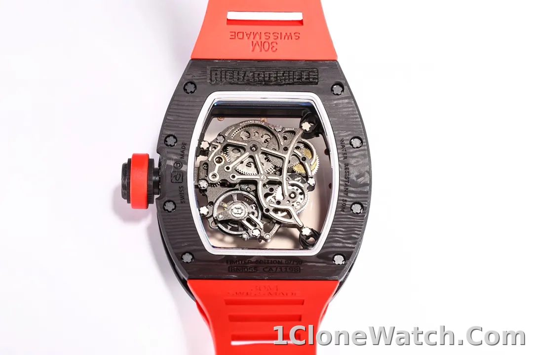 Richard Mille RM055 Red Carbon Fiber Watch - detail