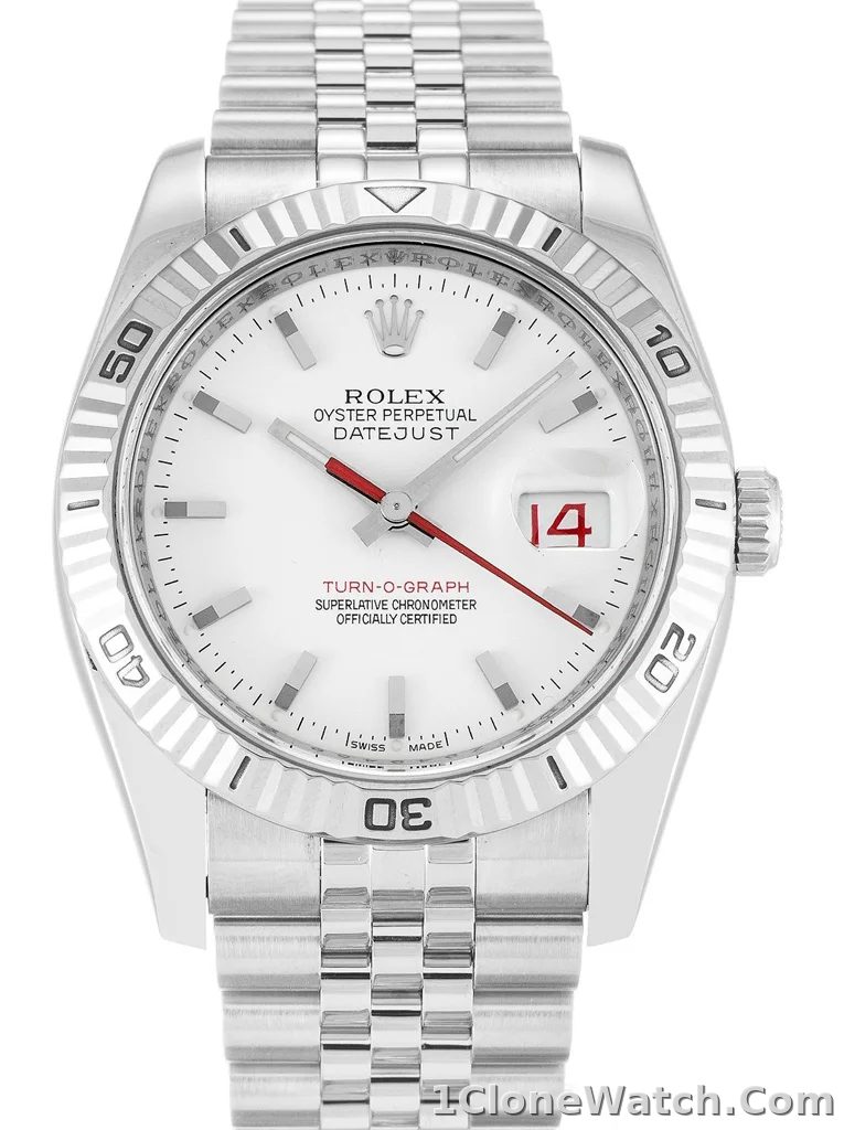Rolex Datejust Turn-O-Graph 36mm White Dial 116264-2