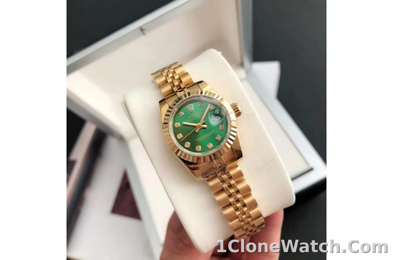 Couple Watches Rolex Datejust 36/28mm RG/RG Jub Green/Dial - detail