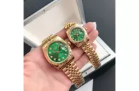 Couple Watches Rolex Datejust 36/28mm RG/RG Jub Green/Dial - view 1