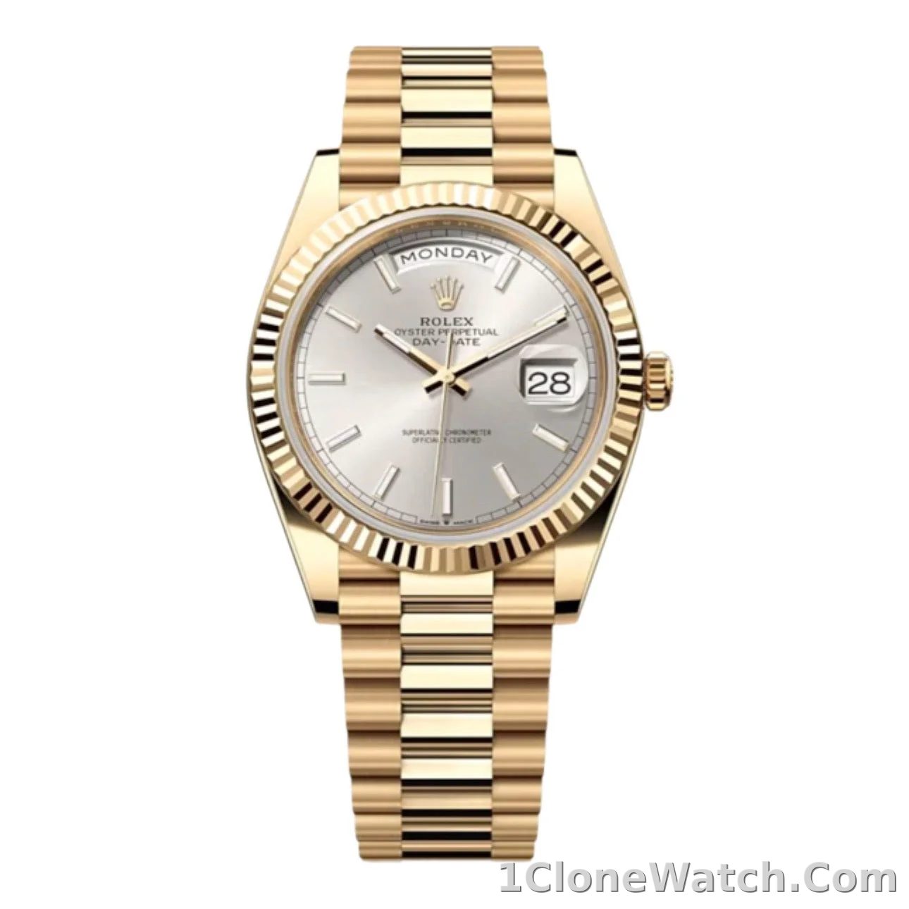 Superclone Rolex Day-Date 40 mm Silver Dial 228238