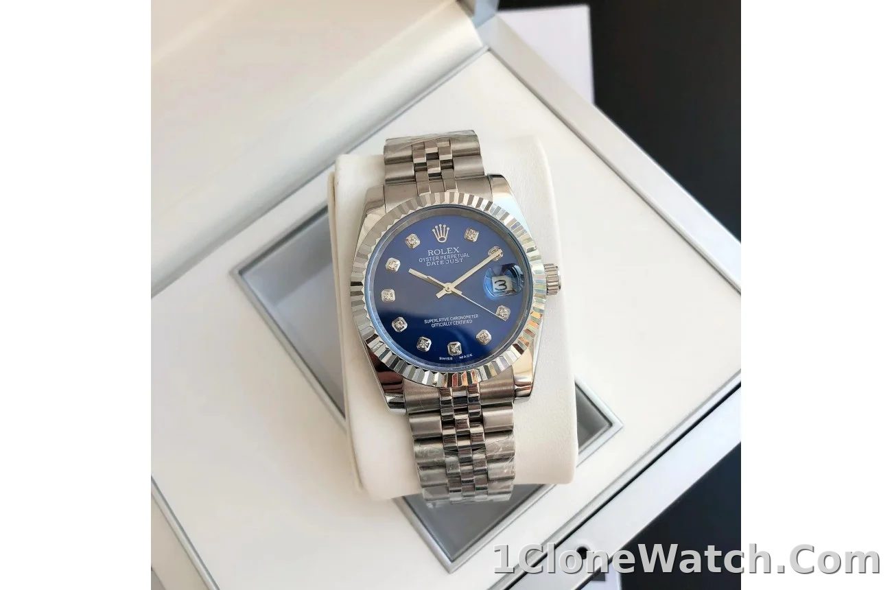 Couple Watches Rolex Datejust 36/28mm SS/SS Jub Blue/Dial - detail