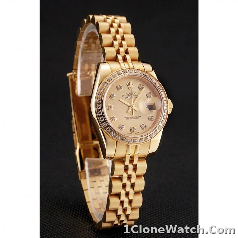 Superclone Rolex Datejust 28mm Gold Dial 1454096 - detail