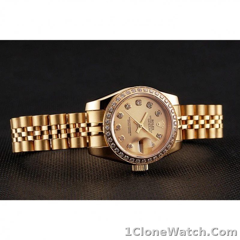Superclone Rolex Datejust 28mm Gold Dial 1454096 - detail