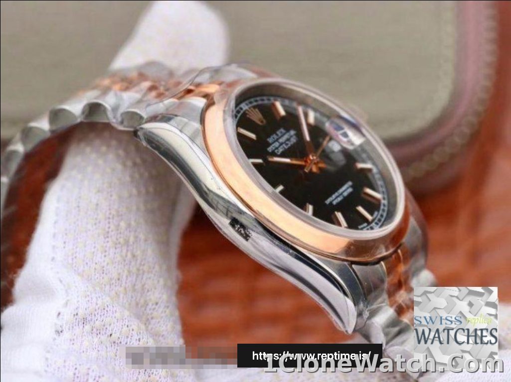 ROLEX DATEJUST BLACK DIAL STAINLESS STEEL 36MM SWISS REPLICA 126201.1 - detail