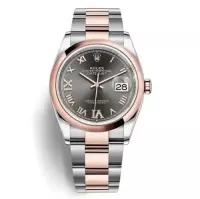 ROLEX DATEJUST BLACK DIAL STAINLESS STEEL 36MM SWISS REPLICA 126201.1 - view 1