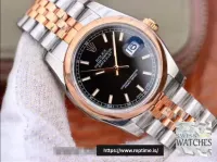 ROLEX DATEJUST BLACK DIAL STAINLESS STEEL 36MM SWISS REPLICA 126201.1 - view 5