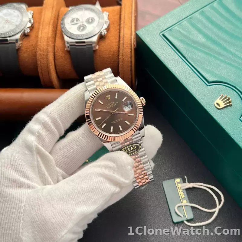 Superclone Rolex Datejust 41 mm Chocolate Dial 126331 Jubilee - detail
