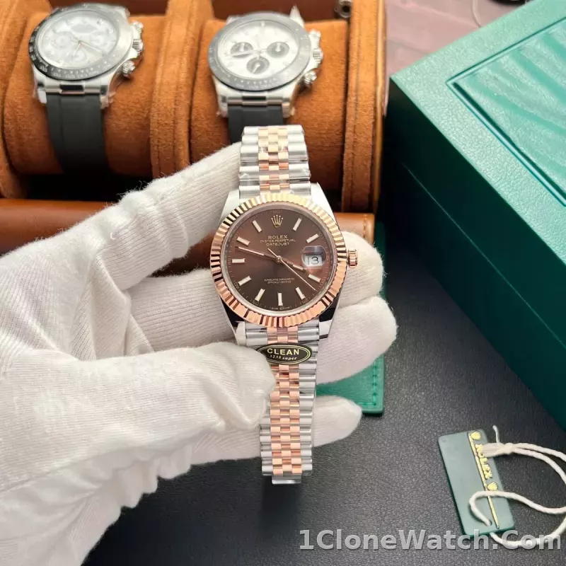 Superclone Rolex Datejust 41 mm Chocolate Dial 126331 Jubilee - detail