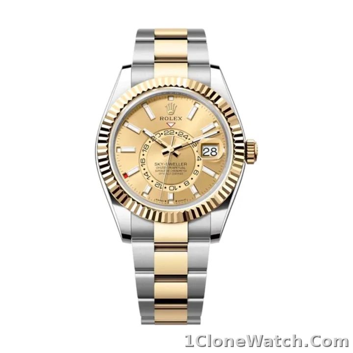 Superclone Rolex Sky-Dweller 42 mm Champagne Dial 336933
