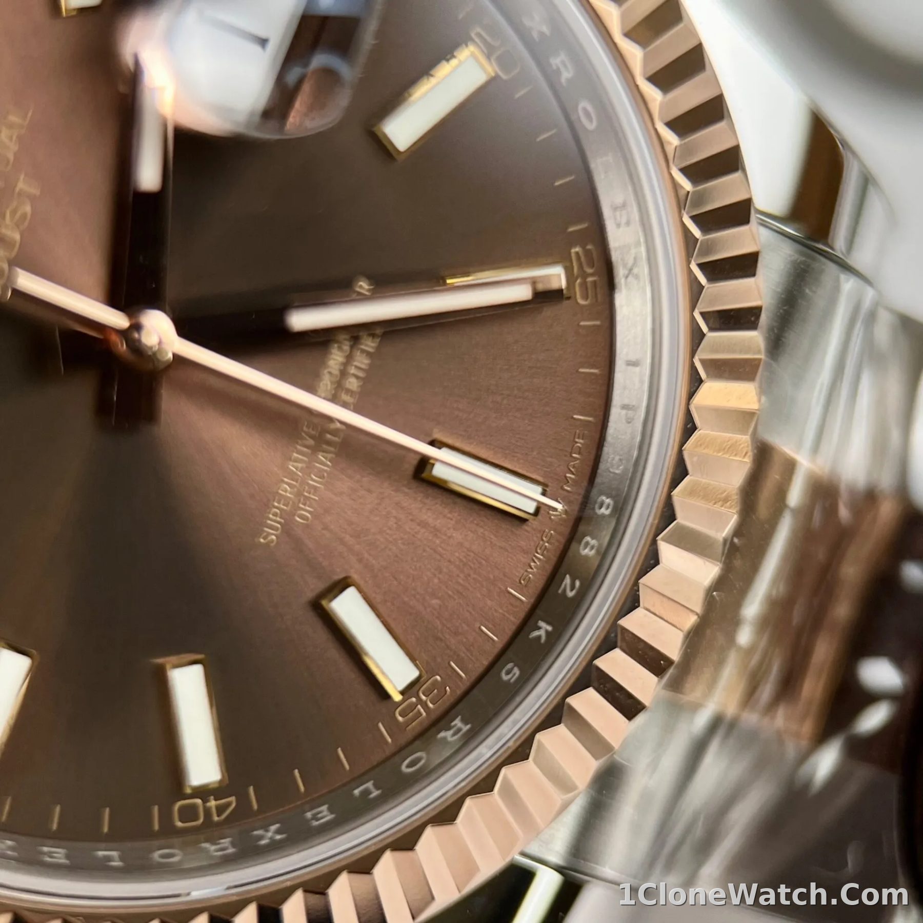 Superclone Rolex Datejust 41 mm Chocolate Dial 126331 Oyster - detail