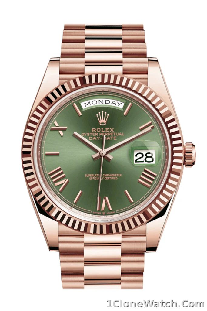 ROLEX DAY DATE GREEN DIAL SAPPHIRE CRYSTAL 40MM SWISS REPLICA 228235.6