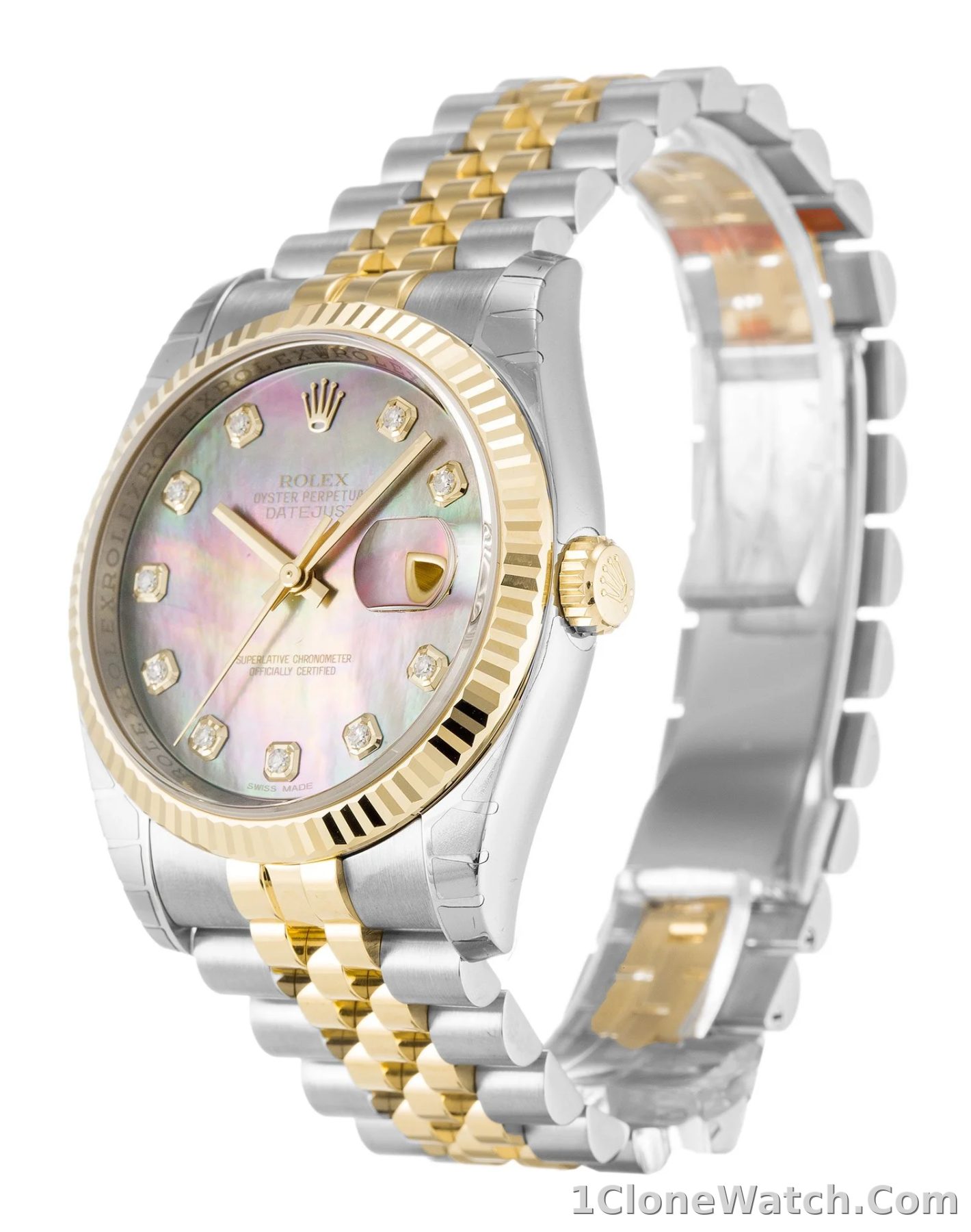 Rolex Datejust 36mm Mother of Pearl   Black Dial 116233 - detail