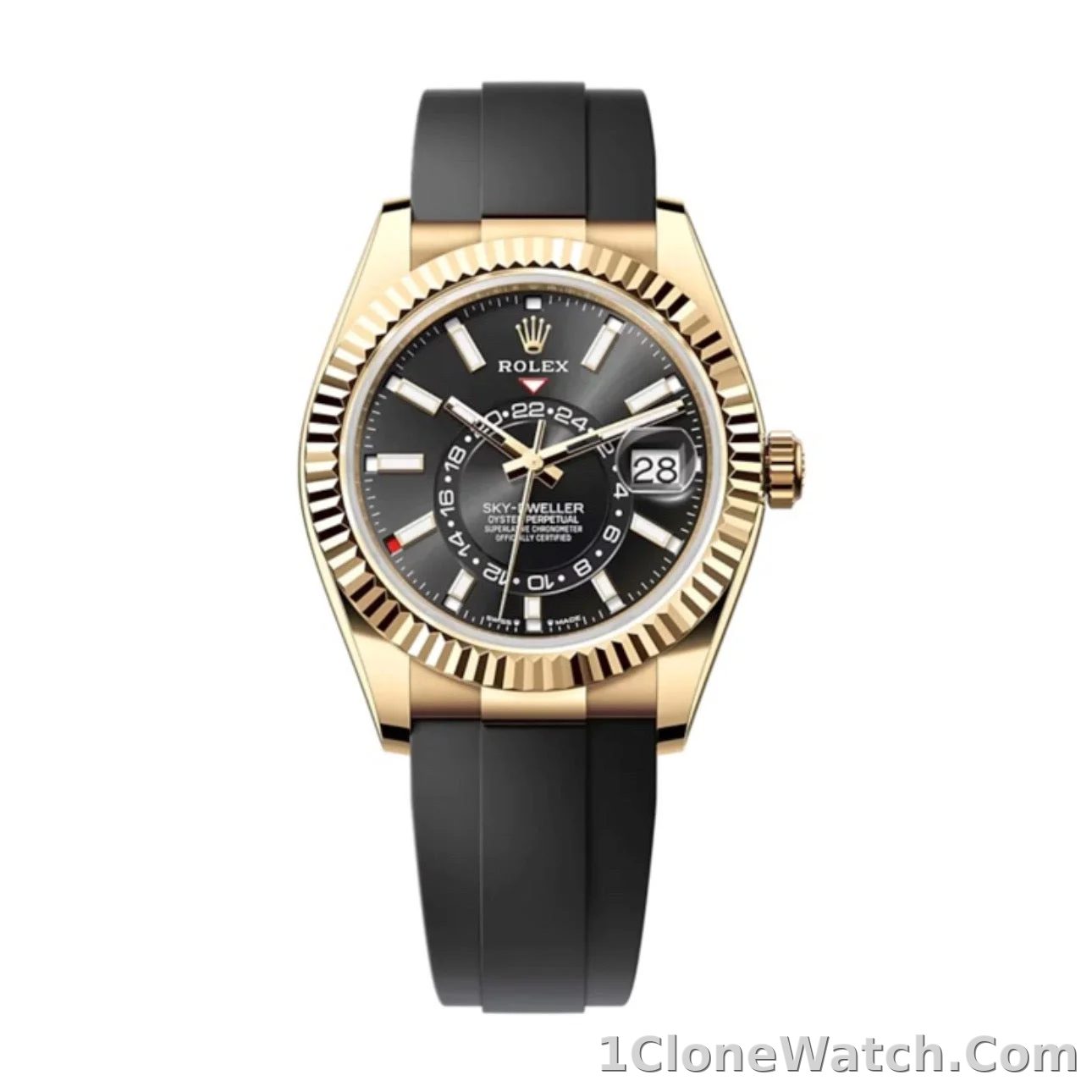 Superclone Rolex Sky-Dweller 42 mm Bright black Dial 336238