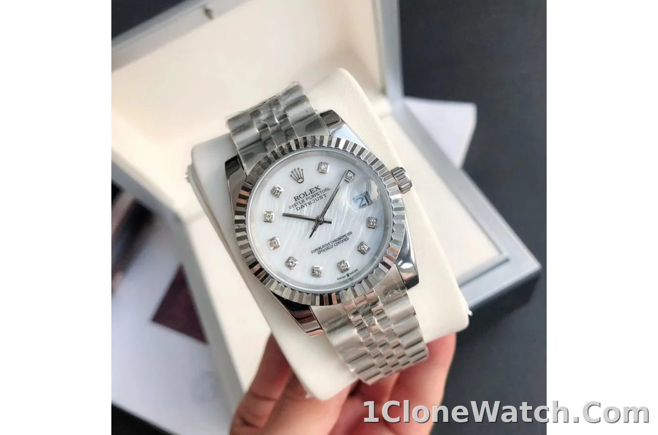 Couple Watches Rolex Datejust 36/28mm SS/SS Jub White/Dial - detail