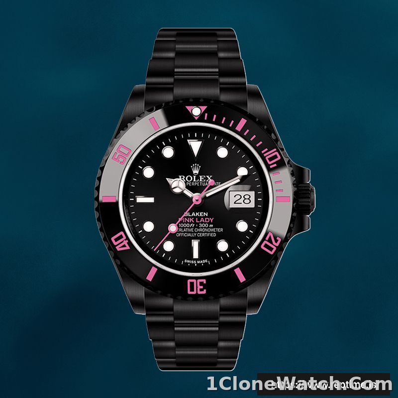 Rolex Submariner 40mm Men’s PINKLADY Black Dial Watch - detail