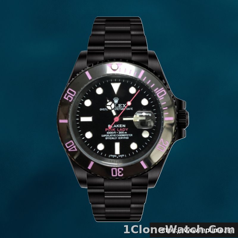 Rolex Submariner 40mm Men’s PINKLADY Black Dial Watch - detail