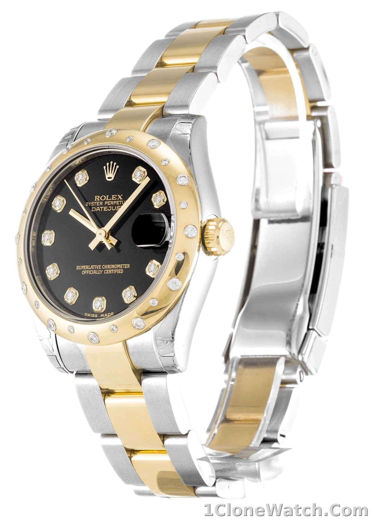 Rolex Datejust Mid-Size 31mm Black Dial 178343 - detail