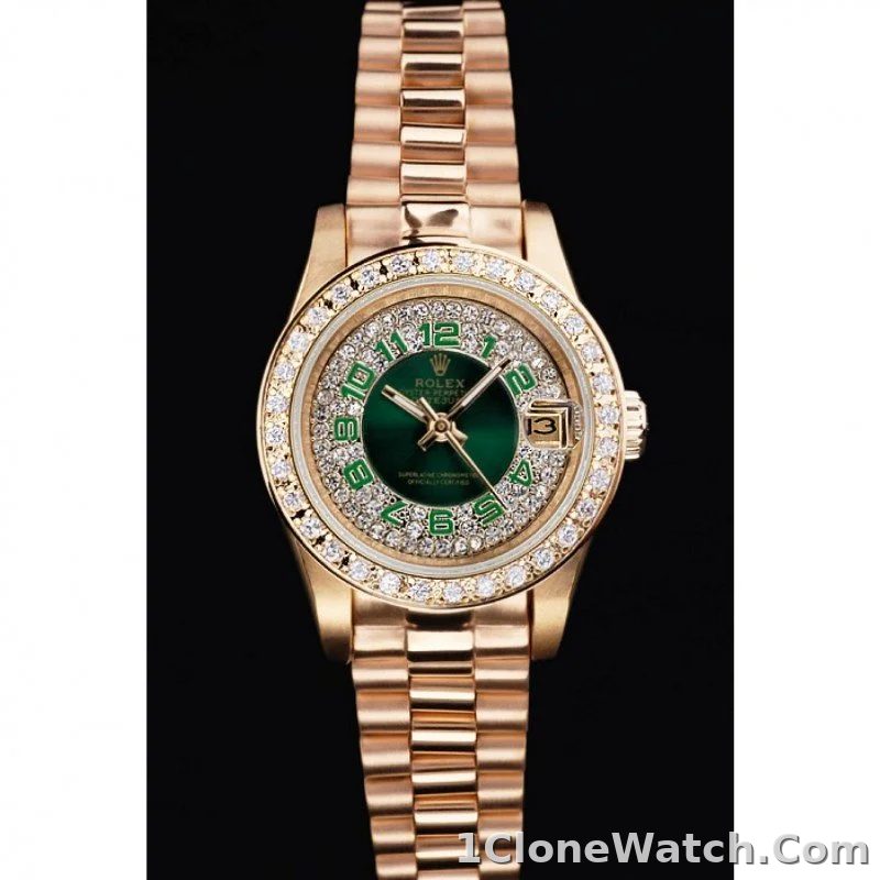 Rolex Datejust 28mm Green Dial RL39 - detail