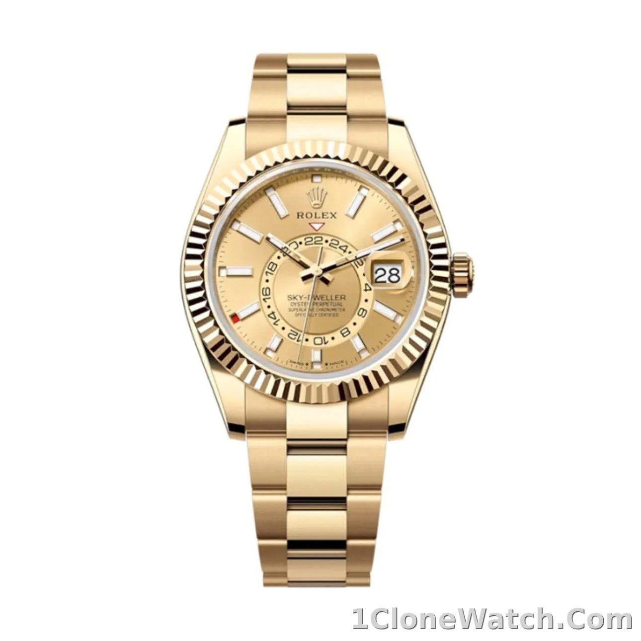 Superclone Rolex Sky-Dweller 42 mm Champagne Dial 336938