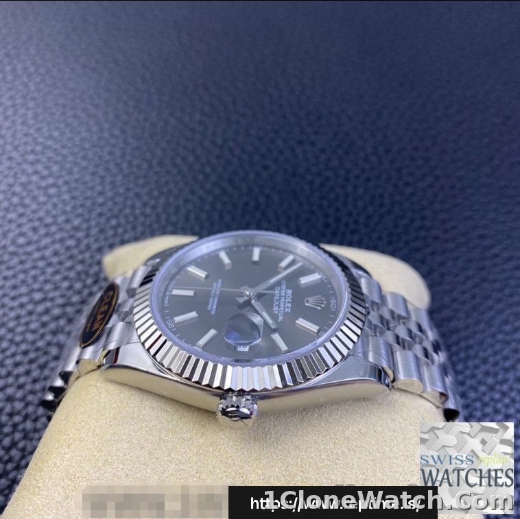 ROLEX DATEJUST GRAY DIAL STAINLESS STEEL 41MM SWISS REPLICA m126334.0024 - detail