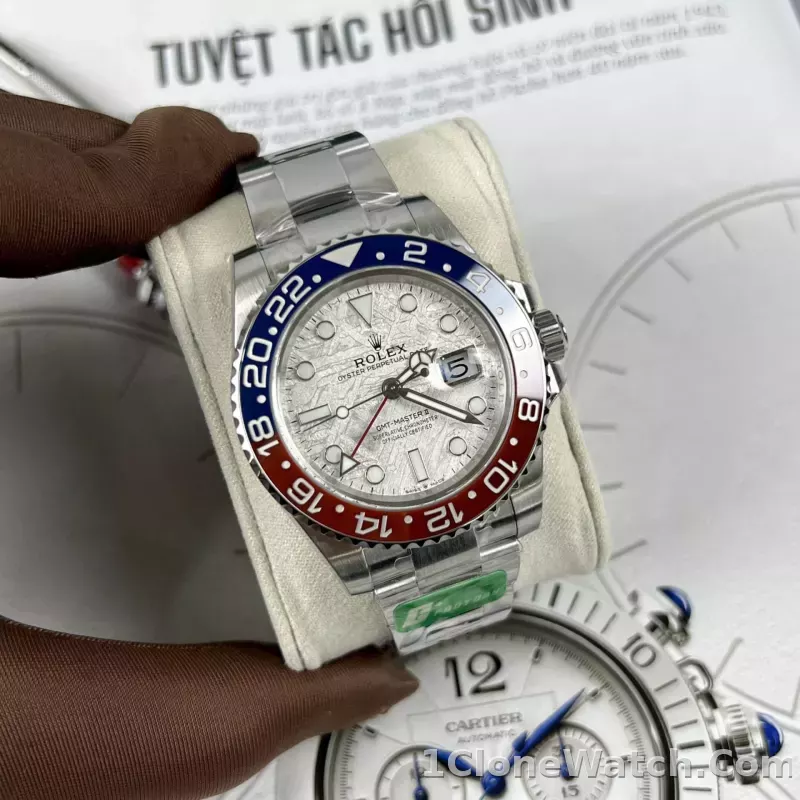 Superclone Rolex GMT-Master II Meteorite Dial 126719BLRO  Superman  Oyster - detail