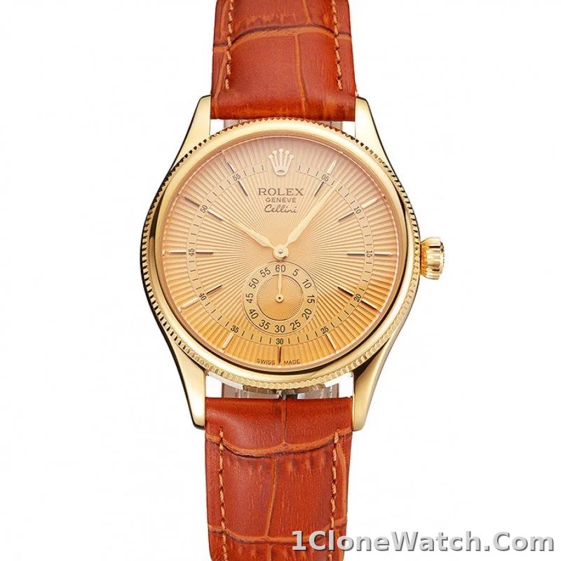 Superclone Rolex Cellini 38mm Gold Dial REP016789