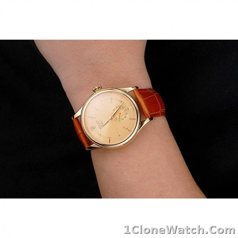 Superclone Rolex Cellini 38mm Gold Dial REP016789 - detail