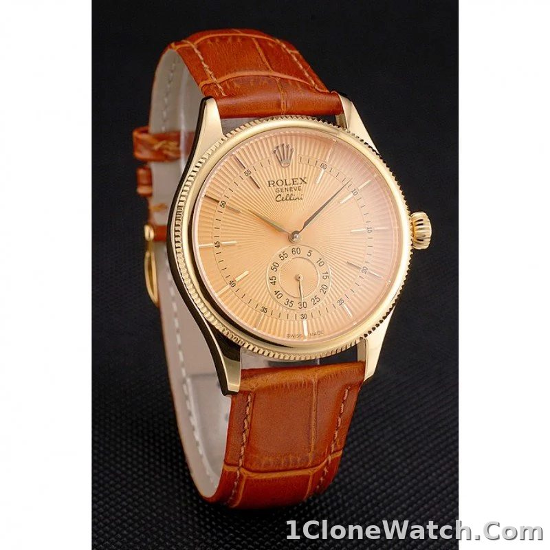 Superclone Rolex Cellini 38mm Gold Dial REP016789 - detail