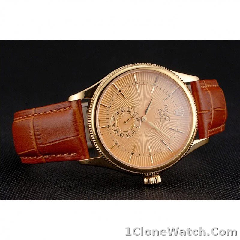 Superclone Rolex Cellini 38mm Gold Dial REP016789 - detail