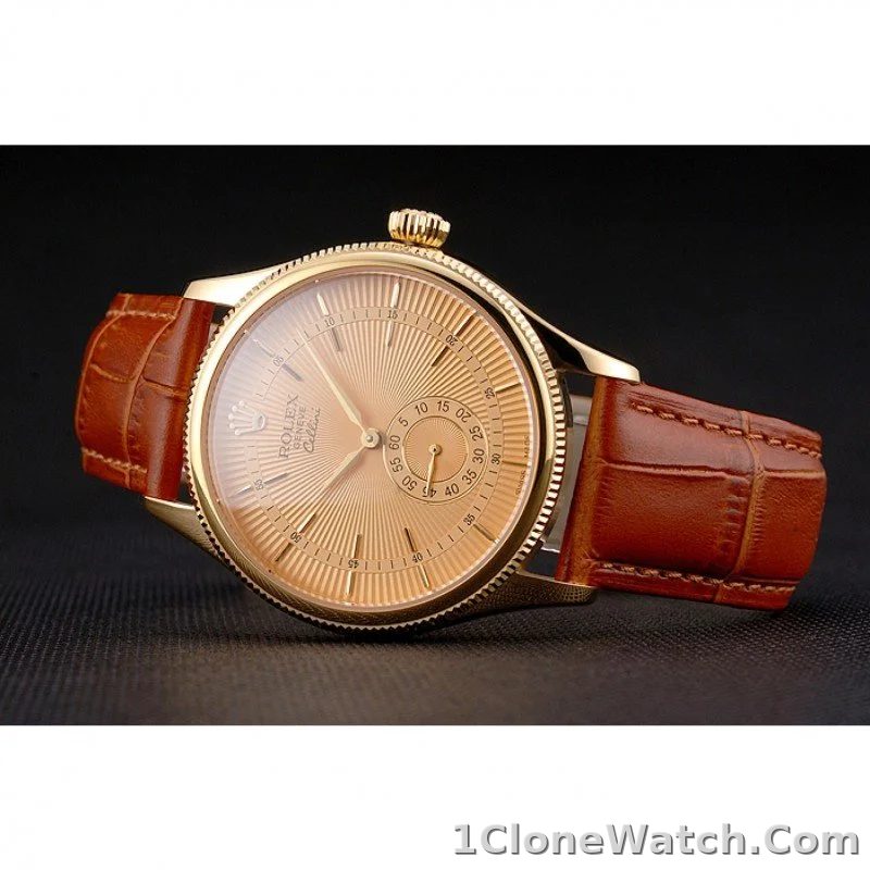 Superclone Rolex Cellini 38mm Gold Dial REP016789 - detail